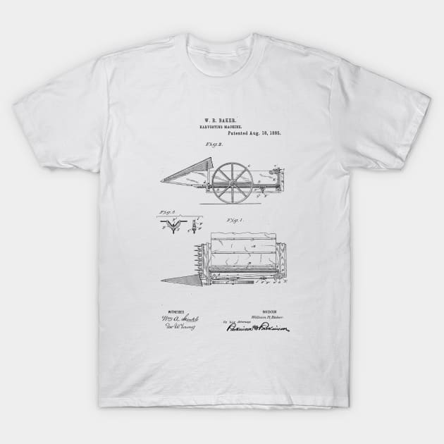 Harvesting Machine Vintage Patent Hand Drawing T-Shirt by TheYoungDesigns